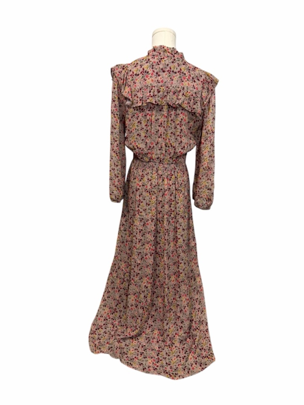 Ba&sh Maggie Ruffled Floral-Print Crepon Midi Dress Pink Size Small Milkmaid - Picture 5 of 14